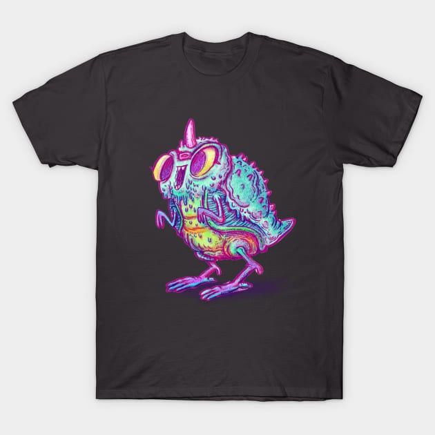 Kaiju Bird Chick Monster T-Shirt by natebear